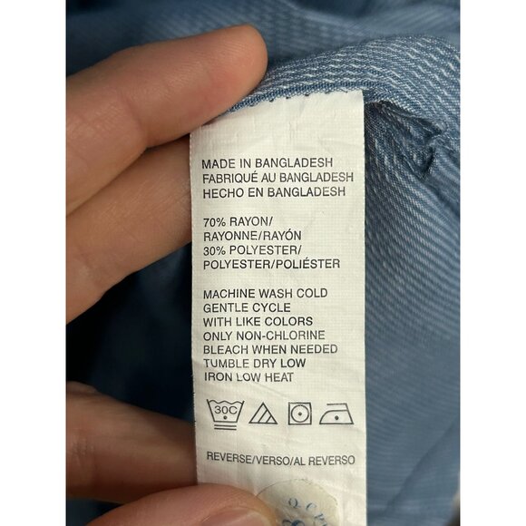 Van Heusen Plaid Short Sleeve Button Up Shirt Blue Sz XL 17-17.5 Workwear - Picture 6 of 9